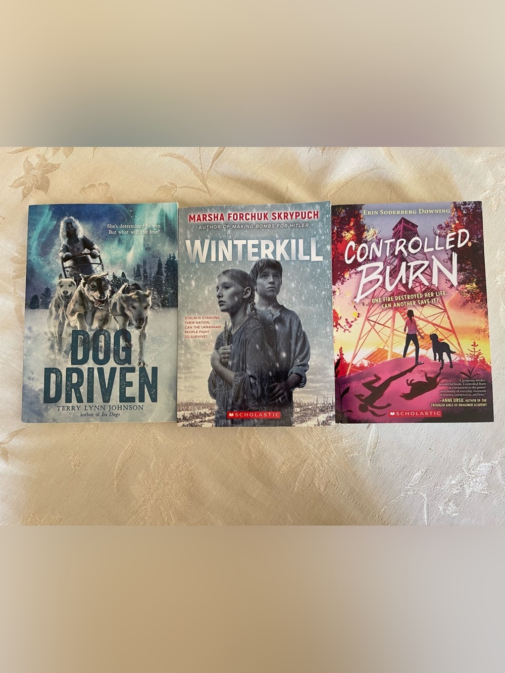 Scholastic Middle Grade Book Lot of 3 – Dog Driven, Winterkill & Controlled Burn